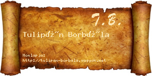 Tulipán Borbála névjegykártya
