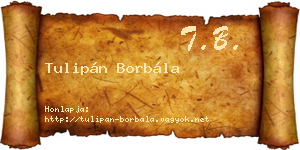 Tulipán Borbála névjegykártya